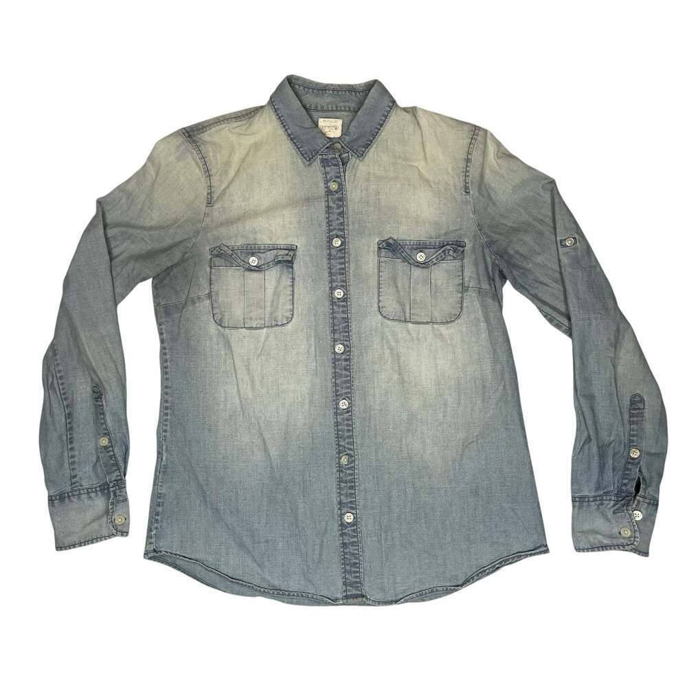 J.Crew Chambray Button Down Shirt Women’s Small Blue Denim
